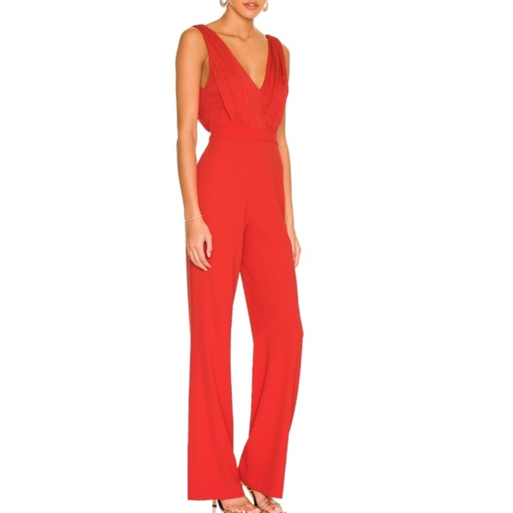 Alice +‎ Olivia - Gale Deep V-Neck Jumpsuit